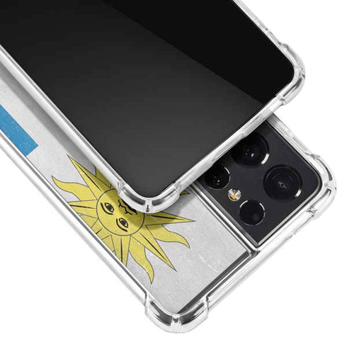 Uraguay Flag Distressed Galaxy S21 Ultra 5G Clear Case